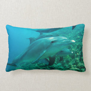 dolphin fish marine ocean under water swim lumbar pillow