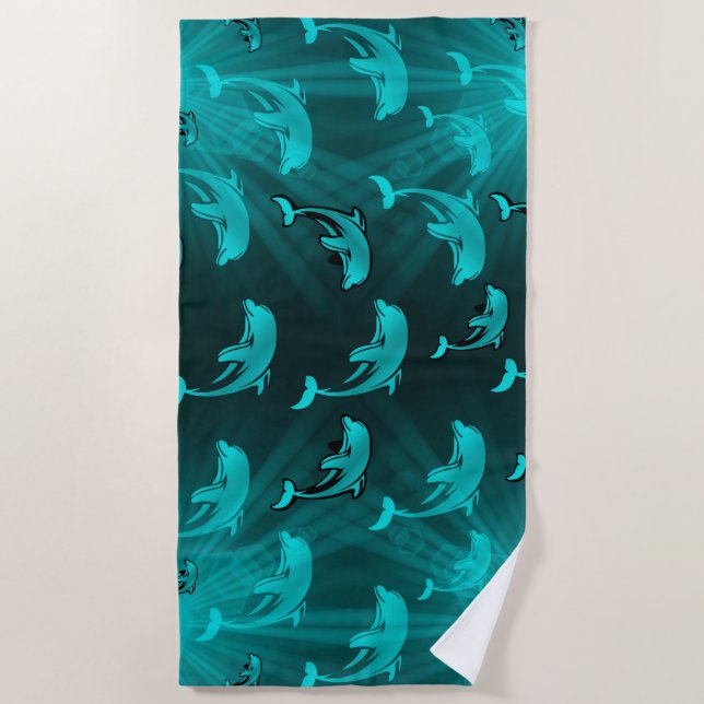 dolphin, fish, nature, aquatic, design, beautiful, beach towel (Front)