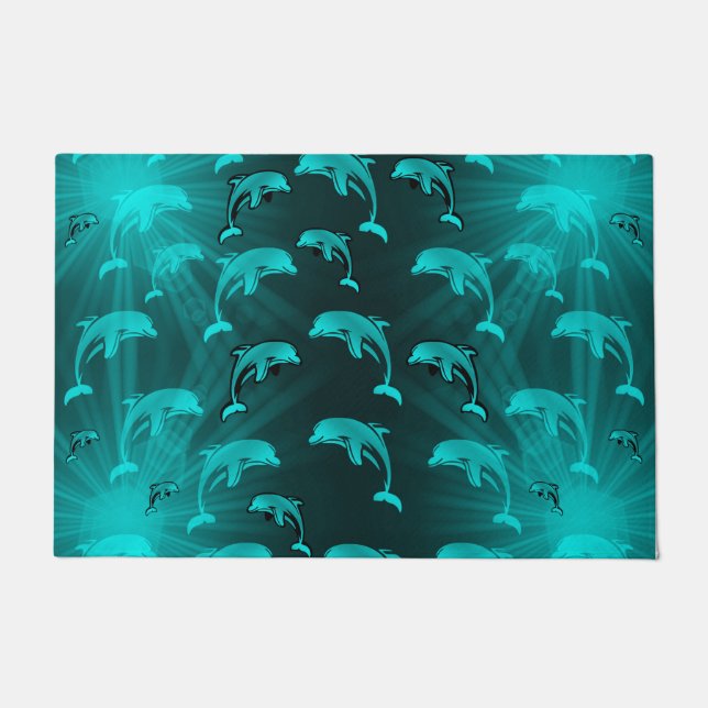 dolphin, fish, nature, aquatic, design, beautiful, doormat (Front)