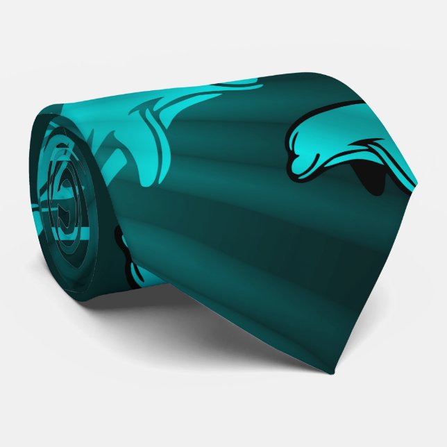 dolphin, fish, nature, aquatic, design, beautiful, tie (Rolled)