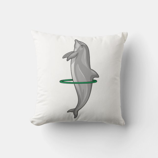 Dolphin Fitness tires Sports Throw Pillow (Front)