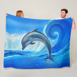 Dolphin Fleece Blanket - Custom Blankets Dolphins