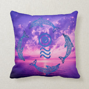 Dolphin Frequency Throw Pillow