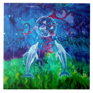 Dolphin Gaze Ceramic Tile