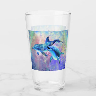 Dolphin Glass Happy Family