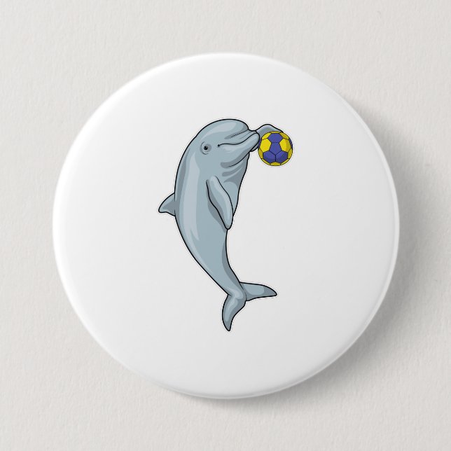 Dolphin Handball player Handball 3 Inch Round Button (Front)