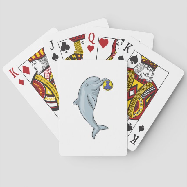 Dolphin Handball player Handball Playing Cards (Back)