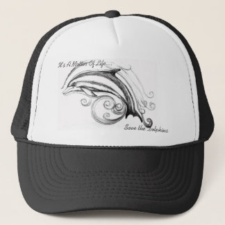 Dolphin Hat in Black & White