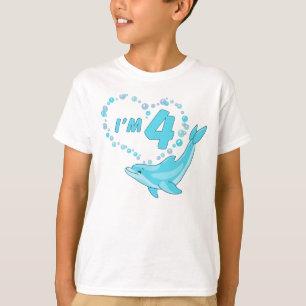 Dolphin Heart 4th Birthday T-Shirt