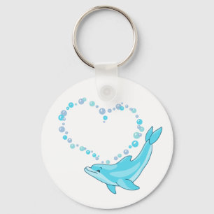 Dolphin Heart Keychain