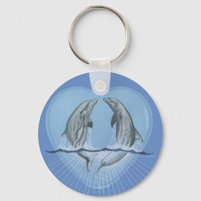 Dolphin Heart Keychain (Front)