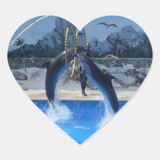 Dolphin Heart Sticker