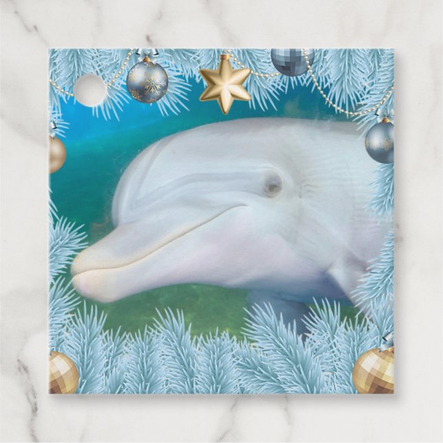 Dolphin Holiday Gift Tag (Front)