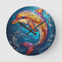 Dolphin in Intricate Stained Glass Artistic Style