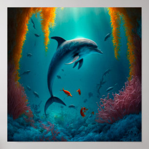 Dolphin In The Ocean Poster