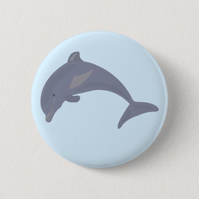 Dolphin in the Sea 2 Inch Round Button (Front)