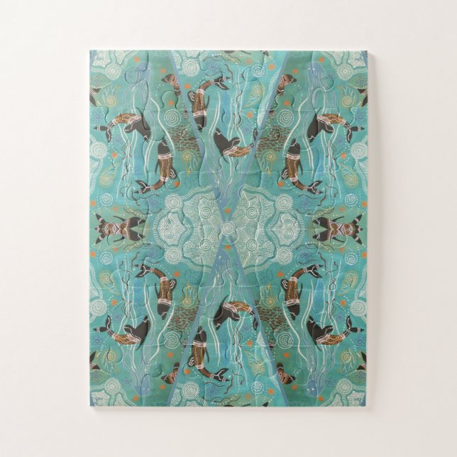 DOLPHIN JOUER ABORIGINAL ART PUZZLE (Vertical)
