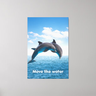 Dolphin Jump Ocean Wall Art Summer Splash Poster