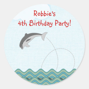 Dolphin Jumping For Joy Personalized Classic Round Sticker