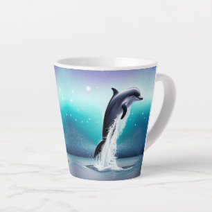 Dolphin Jumping In The Ocean Latte Mug
