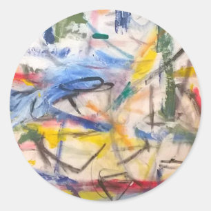 Dolphin Lagoon Abstract Jeff Hankamer Artjunkhaus  Classic Round Sticker