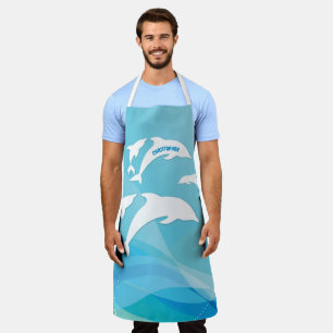 Dolphin Leaping in Ocean Personalized Apron