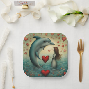 Dolphin Love 1 Paper Plate
