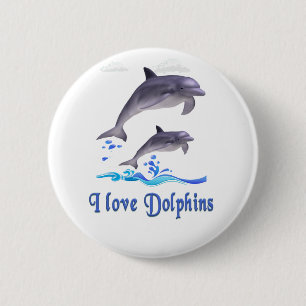 Dolphin Love 2 Inch Round Button