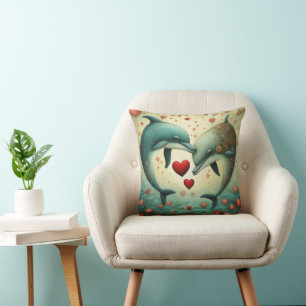 Dolphin Love 2 Throw Pillow