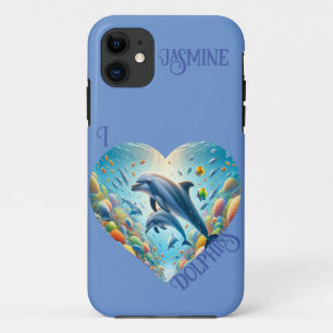 Dolphin Love Customizable iPhone 11 Case