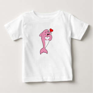 Dolphin Love Heart Baby T-Shirt