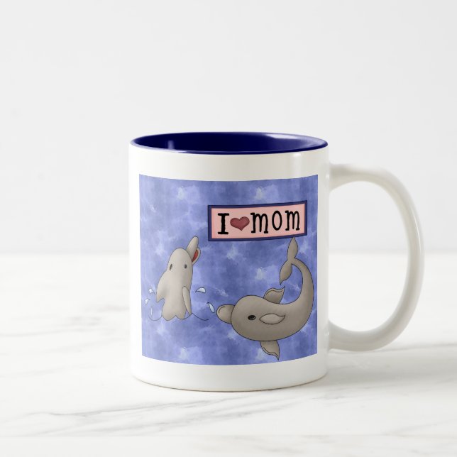 Dolphin Love Two-Tone Coffee Mug (Right)