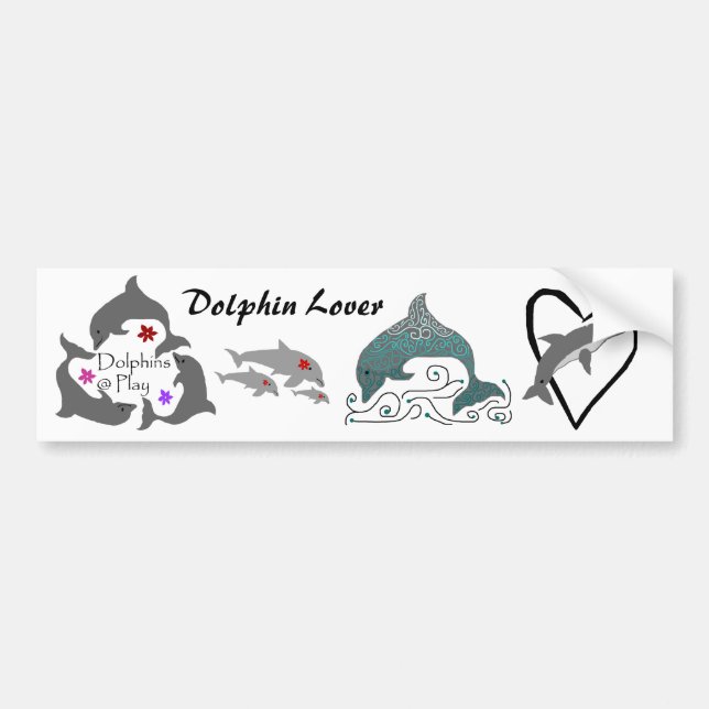 Dolphin Lover bumper sticker (Front)