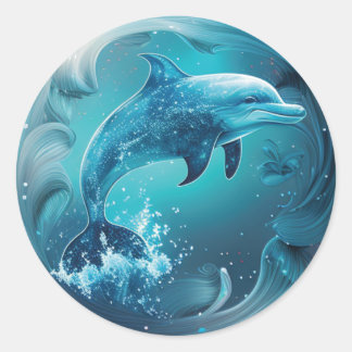 Dolphin Lover Classic Round Sticker