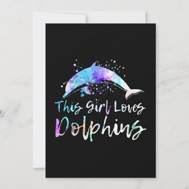 dolphin lover gift| this girl loves dolphins women thank you card (Front)