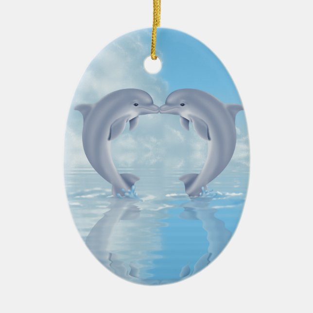 Dolphin Lovers Gift Ideas Ceramic Ornament (Front)