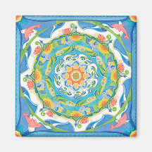 Dolphin Mandala Refrigerator Magnet