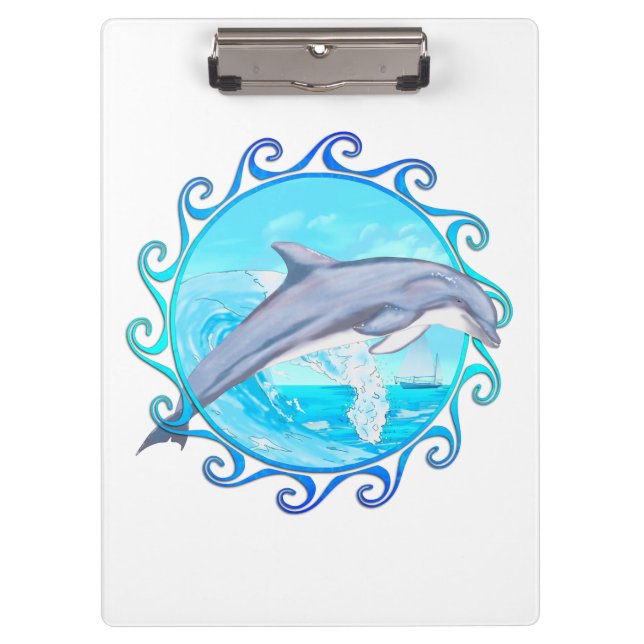 Dolphin Maori Sun Clipboard (Front)