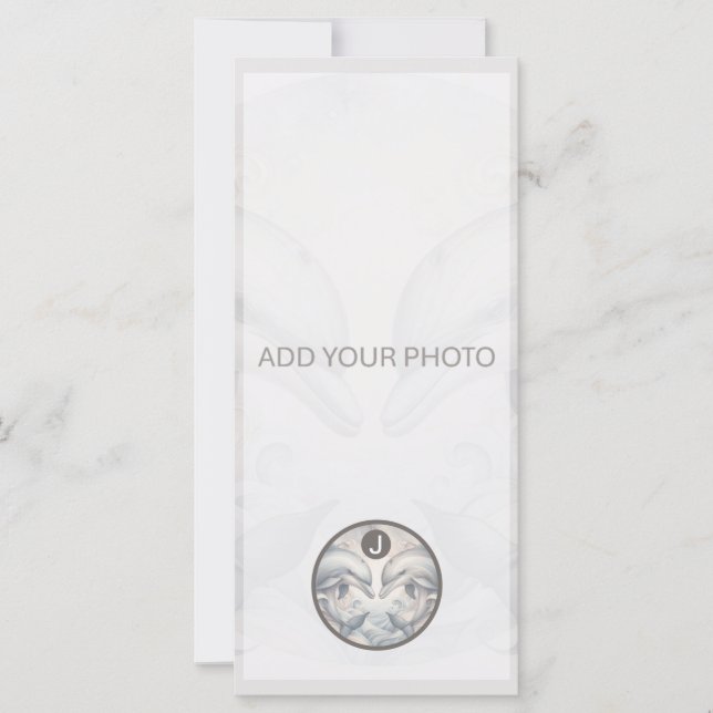 Dolphin Mariage Photo Faire-part QR Code (Devant)