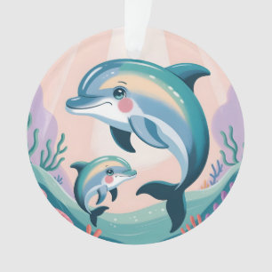 Dolphin Mom and Baby Ornament