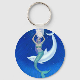 Dolphin Moon Mermaid Keychain