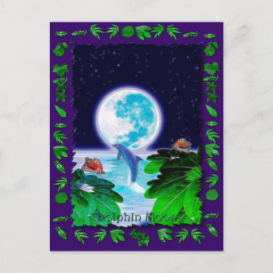 DOLPHIN MOON Paradise Art Series Postcard