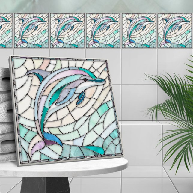 Dolphin Mosaic art - Gentle Pastels Tile (Creator Uploaded)