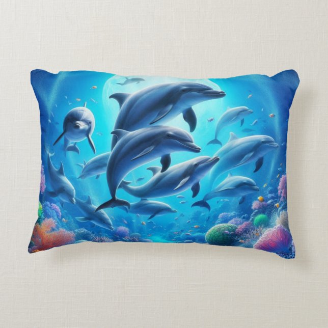dolphin nursery accent pillow (Back)