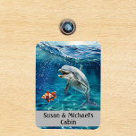 Dolphin Ocean Personalized Sea Magnet<br><div class="desc">This design was created though digital art. It may be personalized in the area provide or customizing by choosing the click to customize further option and changing the name, initials or words. You may also change the text colour and style or delete the text for an image only design. Contact...</div>