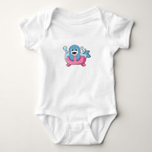 Dolphin on Bathtub Baby Bodysuit