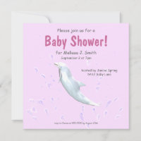 Dolphin on Pink - Baby Shower
