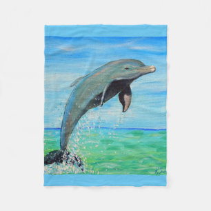 Dolphin Painting Fleece Blanket