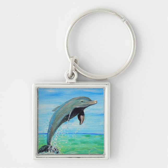 Dolphin Painting Keychain (Front)