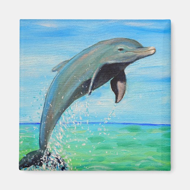 Dolphin Painting Magnet (Front)